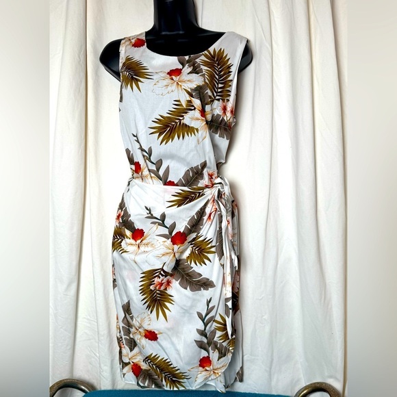 Two Palms Women's Sz L Side Tie Sleeveless Hawaiian Dress - Picture 1 of 5